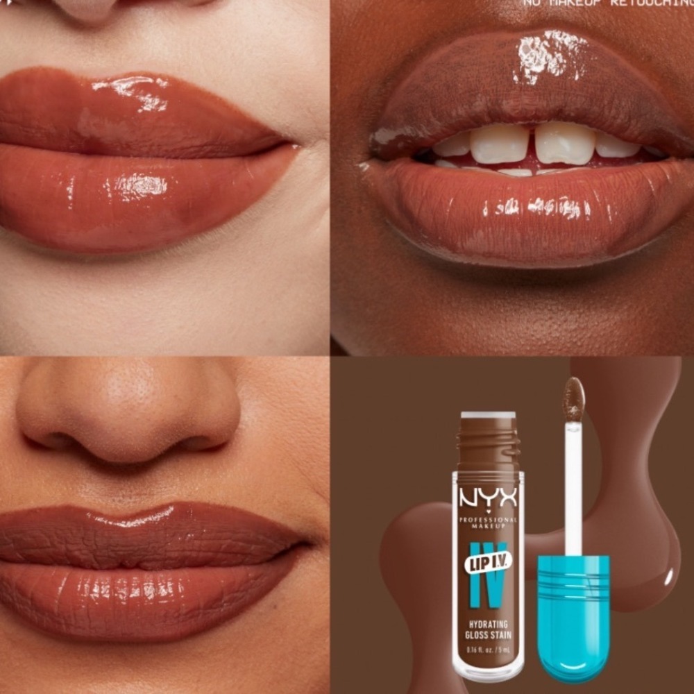 NYX Professional Makeup Lip I.V. Hydrating Gloss Stain 03 Splash'n Spice Brown - Picture 3 of 6